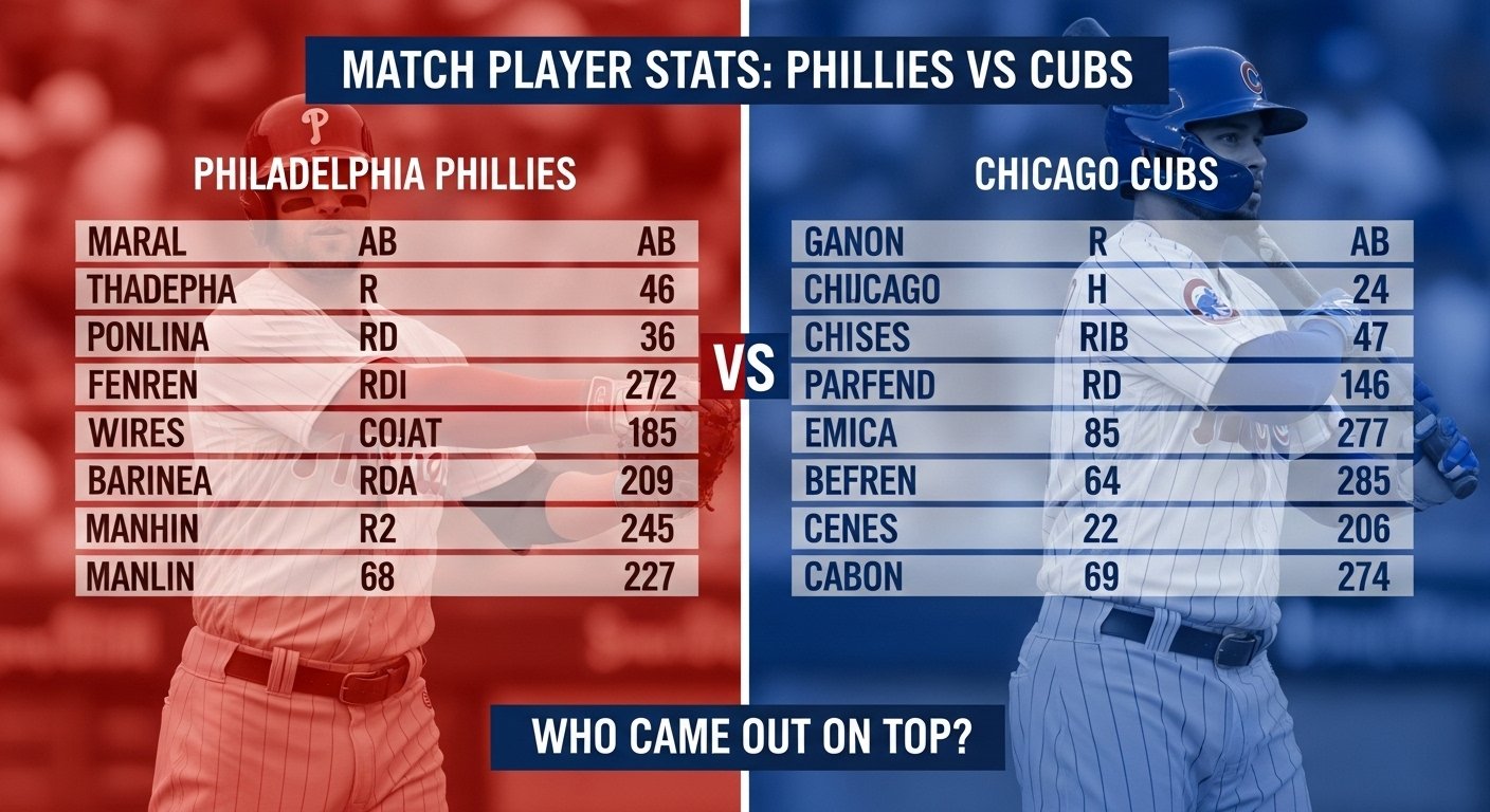 Phillies vs Chicago Cubs Match Player Stats